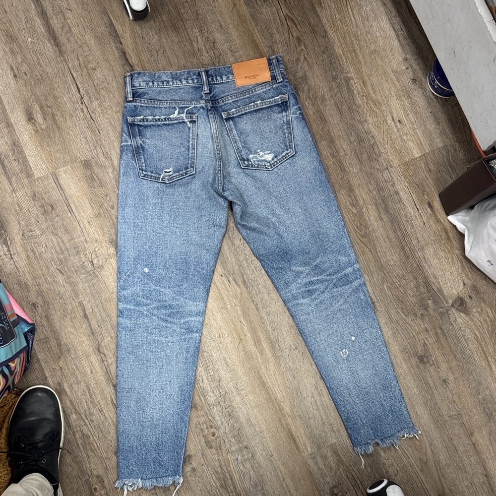 Moussy Light Blue Distressed Ankle Jeans Size 25 - Picture 2 of 2
